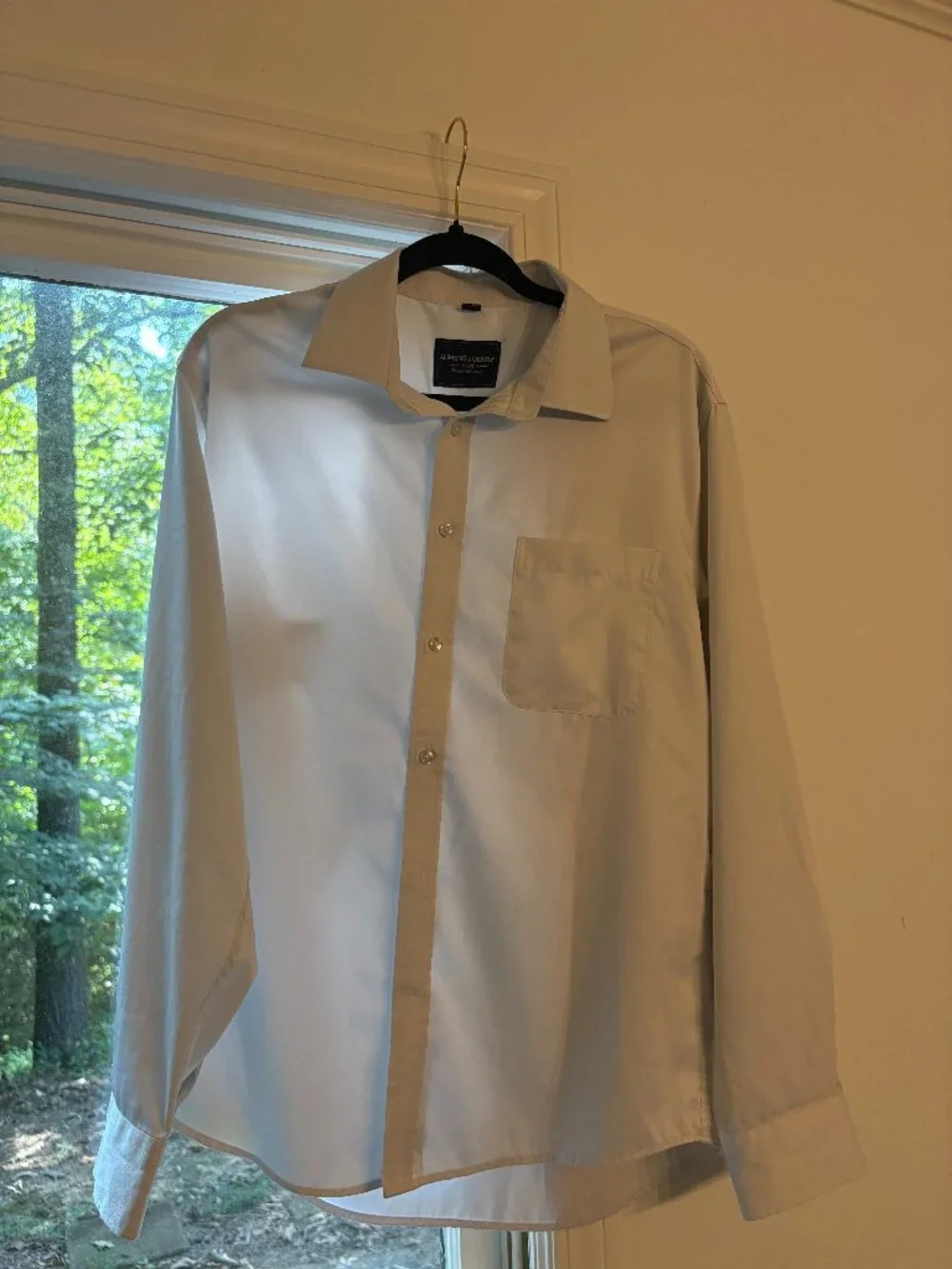 Alimens & Gentle Flex Wrinkle-Resistant Contrast Trim Dress Shirt